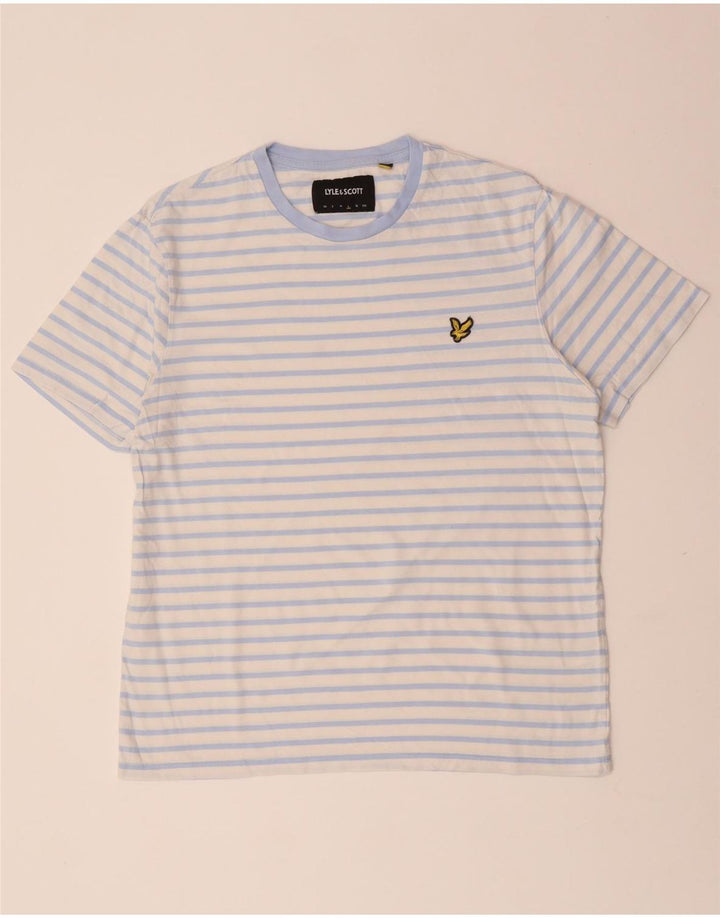 LYLE & SCOTT T-shirt top til kvinder Stor hvid stribet bomuld