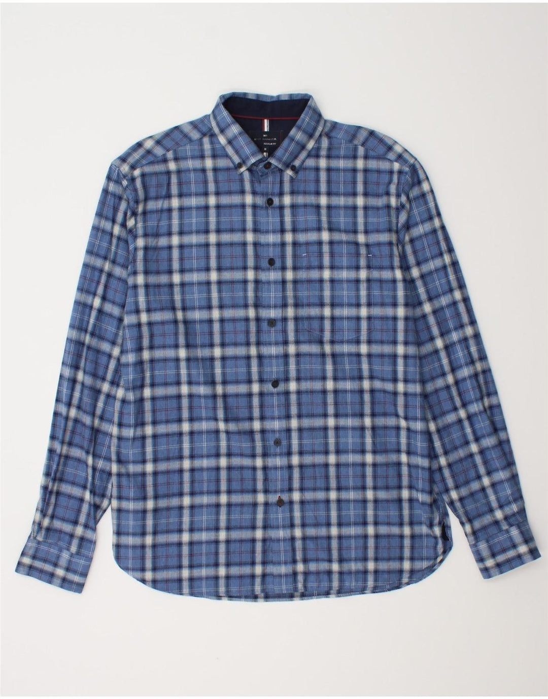 MARKS & SPENCER Herre Blue Harbor Flannel skjorte Medium Blue Plaid