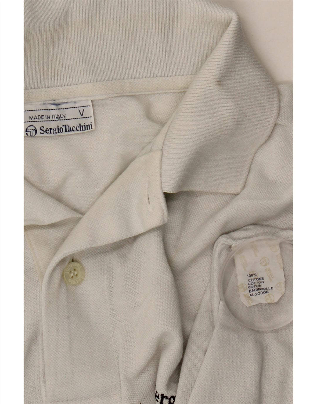 SERGIO TACCHINI Herre poloshirt Medium White Tie Dye Bomuld