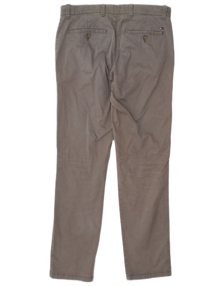 TOMMY HILFIGER Etroite Slim Fit Chinobukser til mænd W31 L32 Grå bomuld