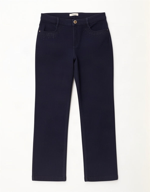 Marks & Spencer Dame Straight Jeans UK 12 Medium W30 L28 Marineblå Bomuld