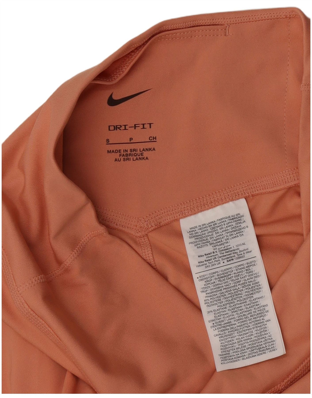 Nike Dame Dri Fit Grafiske Leggings UK 8 Small Orange Polyester