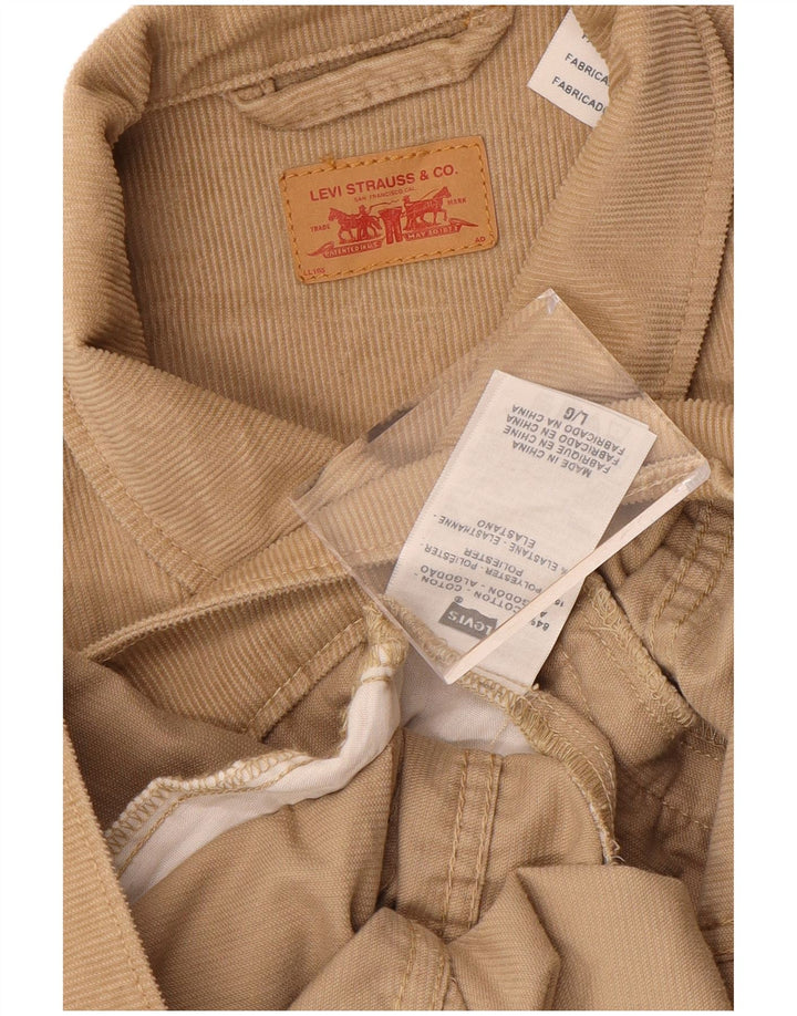 LEVI'S Damefløjlsjakke UK 16 Stor Beige Bomuld
