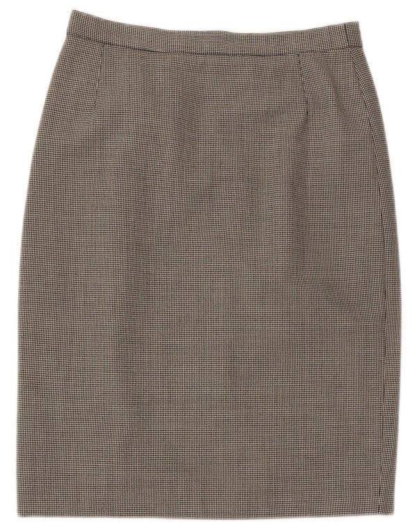 L.Pucci Dame Pencil Skirt IT 46 Large W30 Black Houndstooth Polyester