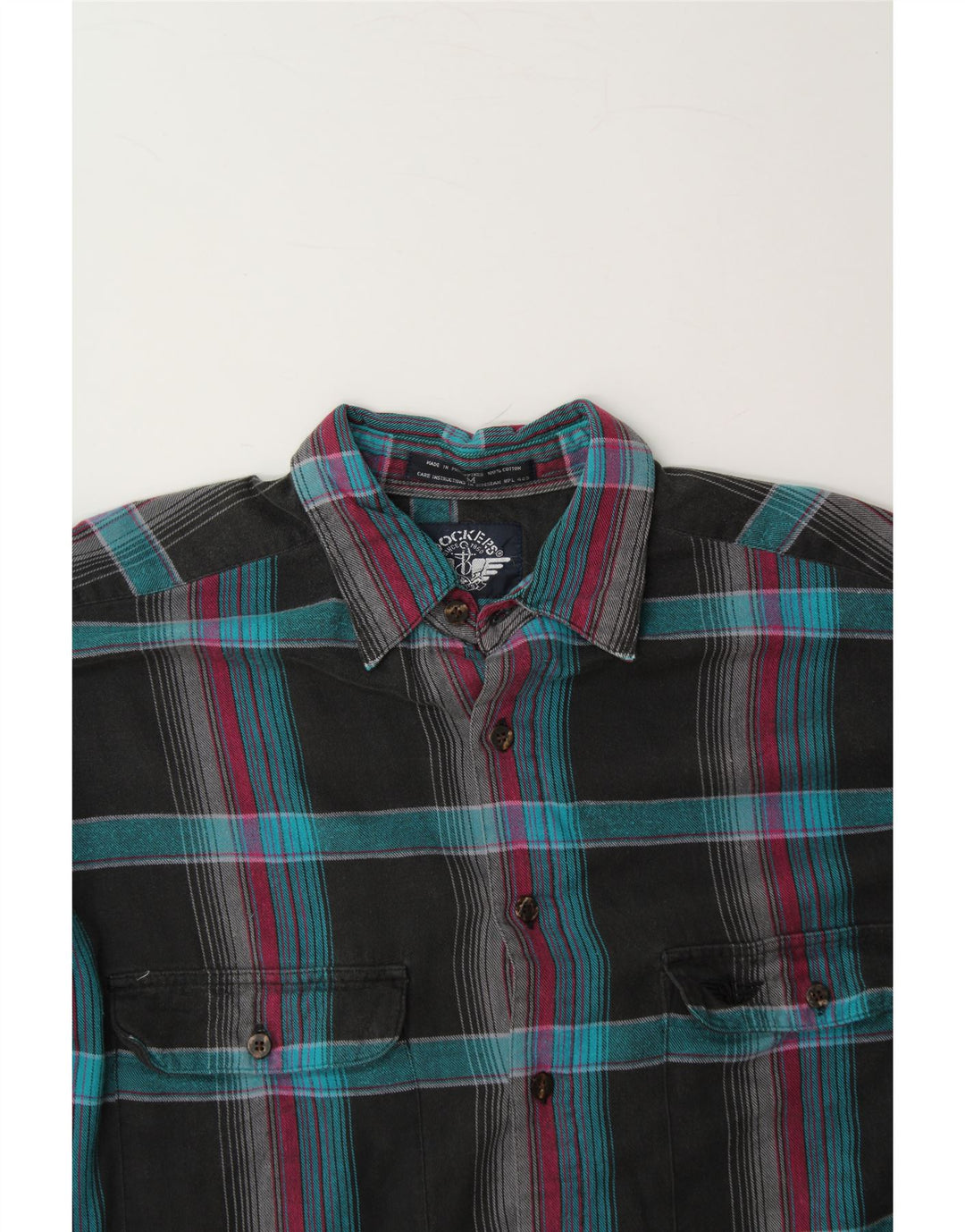DOCKERS Mens Shirt Medium Black Check Cotton Vintage Dockers and Second-Hand Dockers from Messina Hembry 