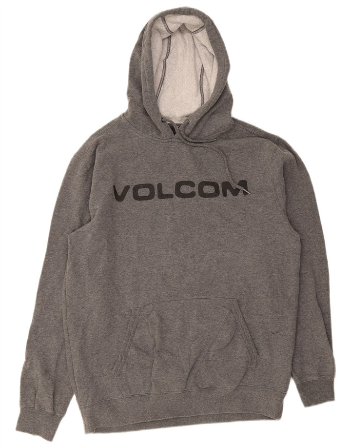 Volcom Grafisk hættetrøje til mænd, stor grå bomuld