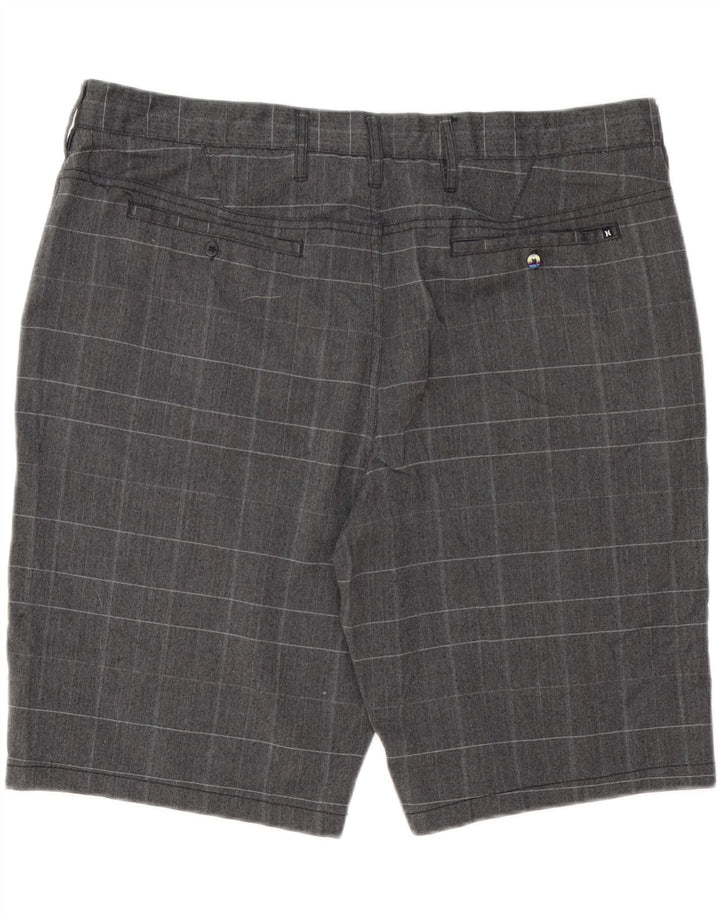 HURLEY Chino Shorts til mænd W38 XL Grå ternet polyester