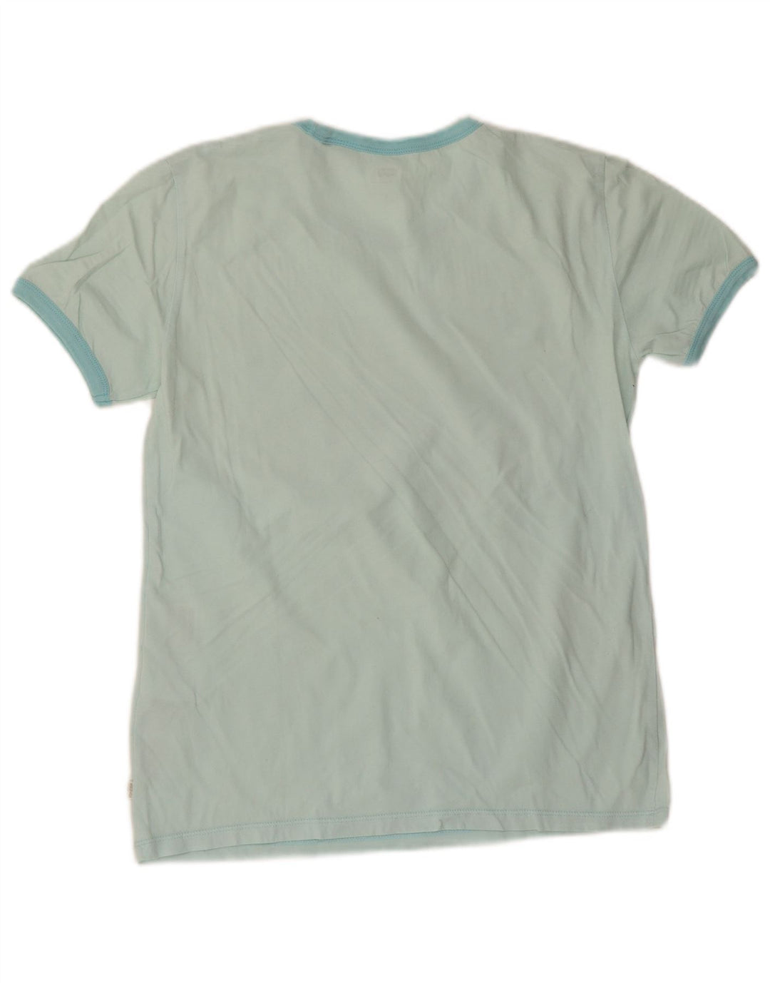 Levi's Dame Grafisk T-Shirt Top UK 10 Lille Blå Bomuld