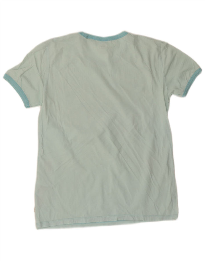 Levi's Dame Grafisk T-Shirt Top UK 10 Lille Blå Bomuld