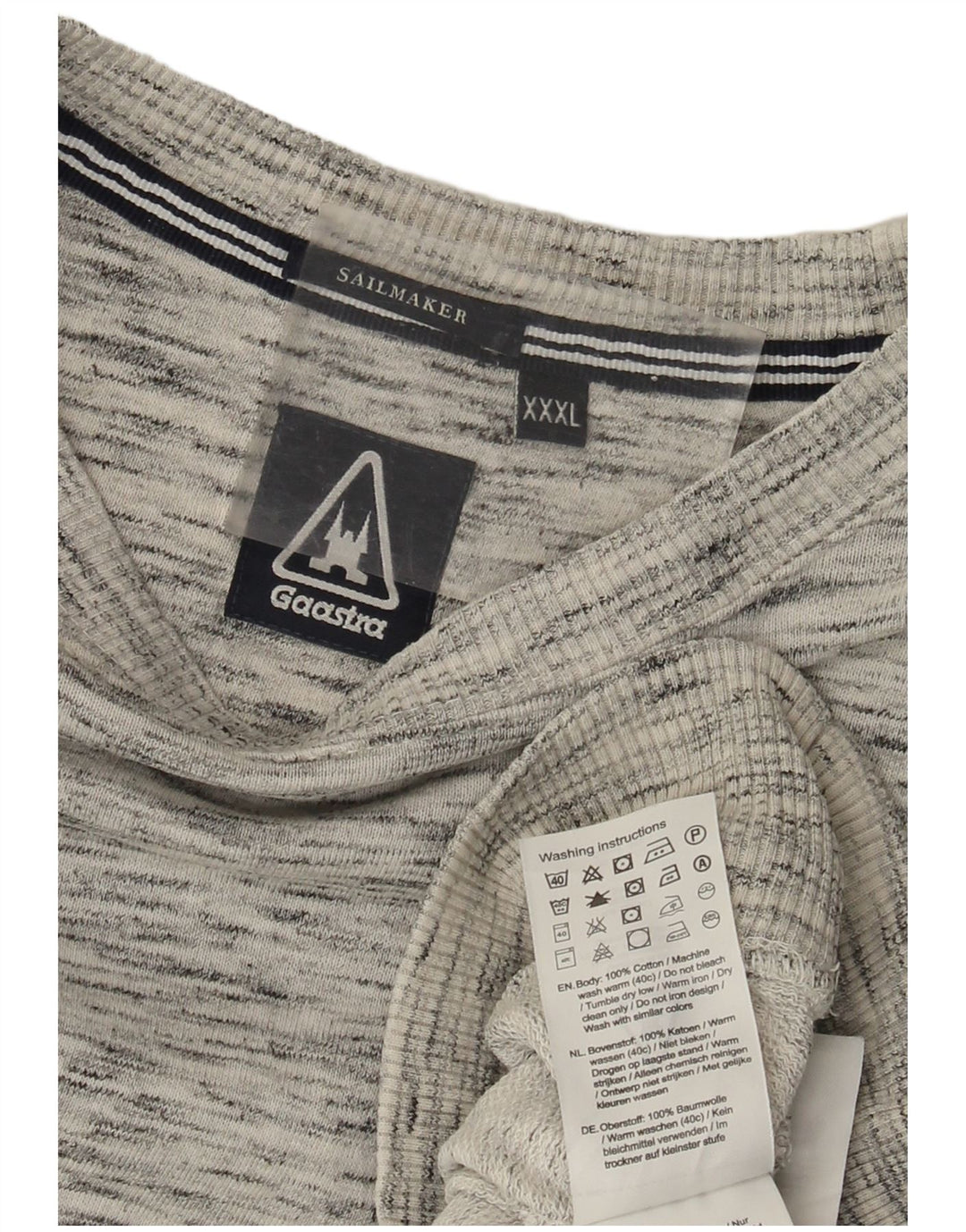 GAASTRA Herre Top Langærmet 3XL Grå Flecked Bomuld
