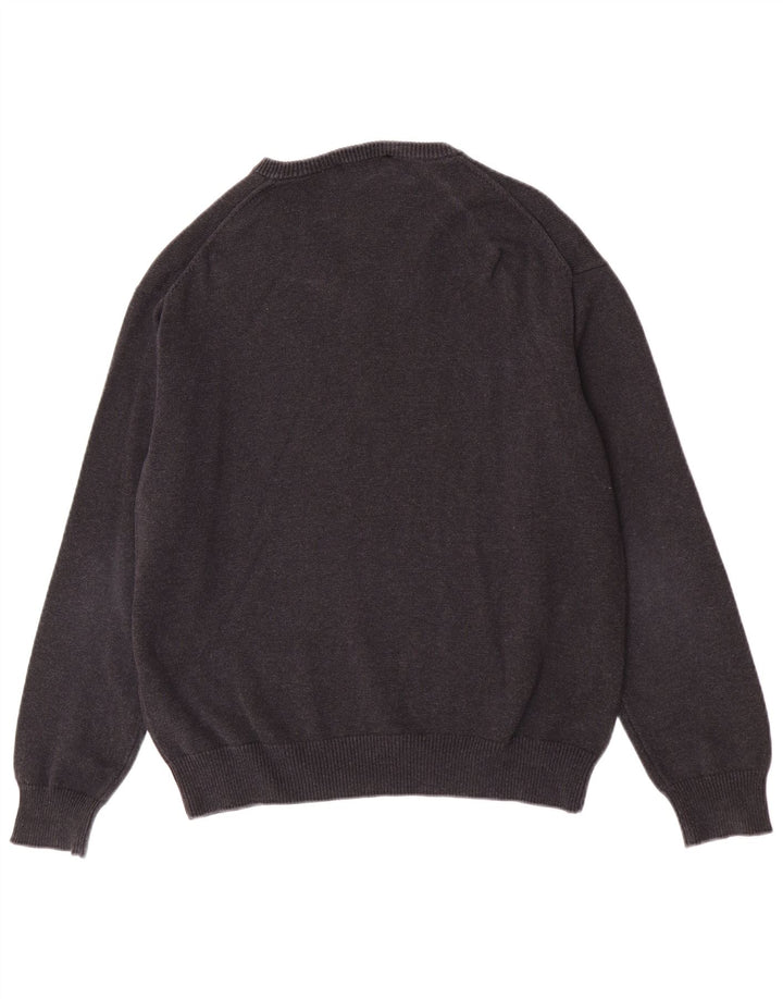 Gant Herre V-hals sweater Stor grå bomuld