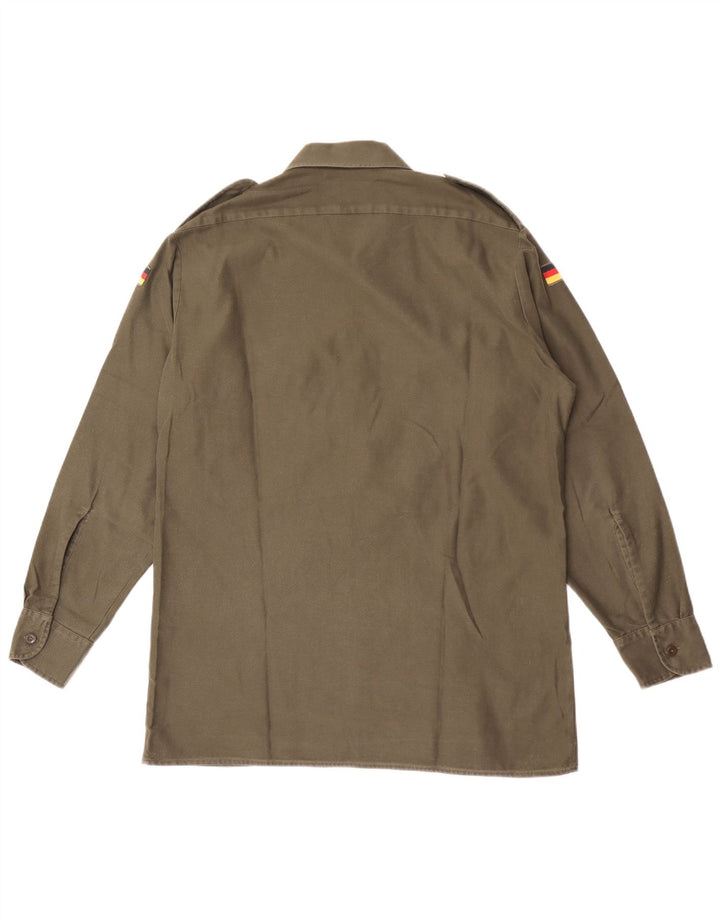 Vintage Herre Military Shirt Størrelse 41/42 Large Khaki Polyester