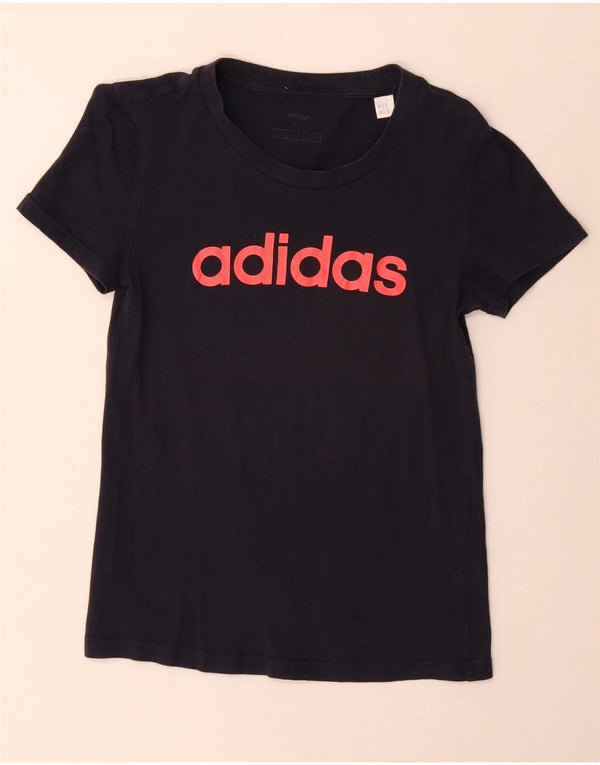 Adidas grafisk T-shirt top til kvinder UK 6 XS marineblå