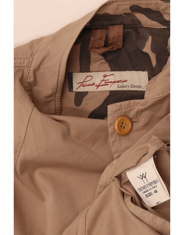 Primo Emporio Herre Military Blazer Jacket IT 48 Medium Beige Bomuld