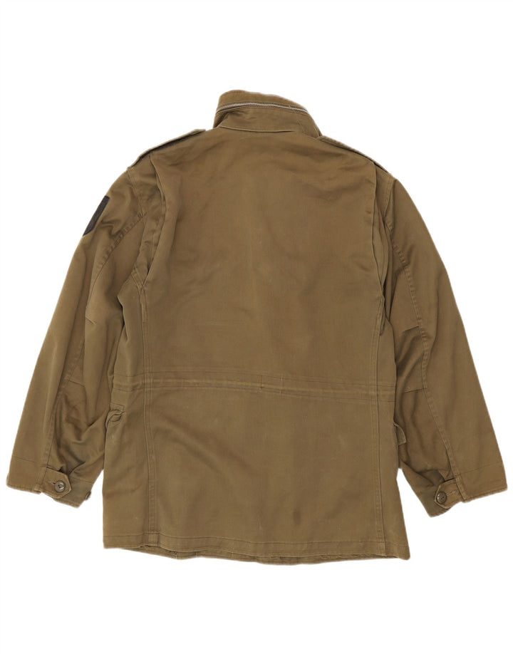 Vintage Herre Military Jacket UK 40 Large Khaki Polyester