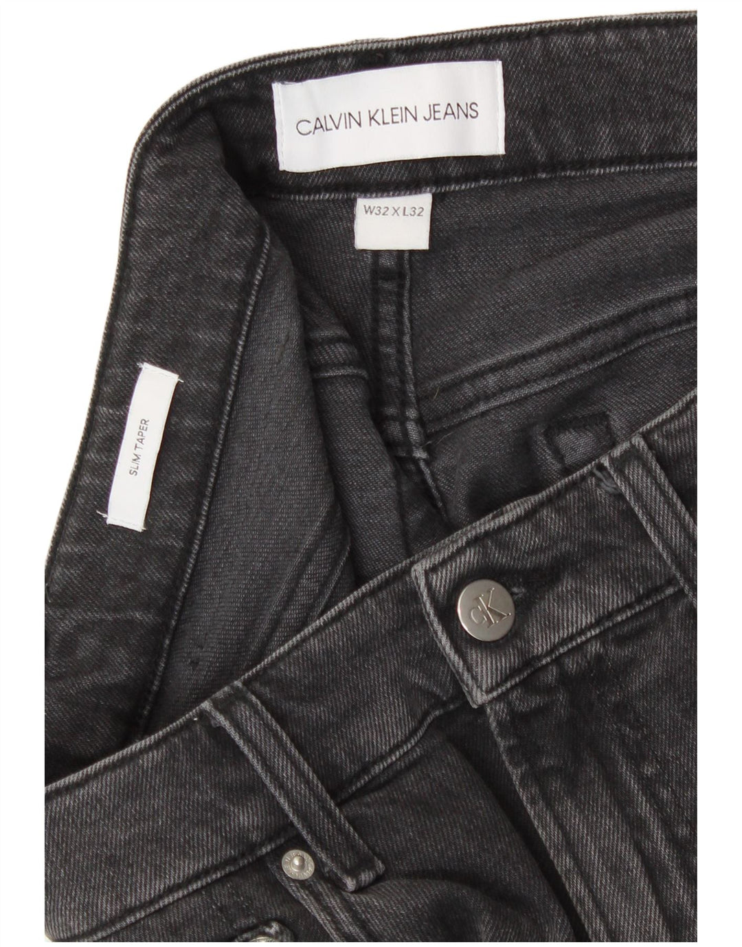 Calvin Klein Herre Slim Tapered Jeans W32 L32 Grå Bomuld