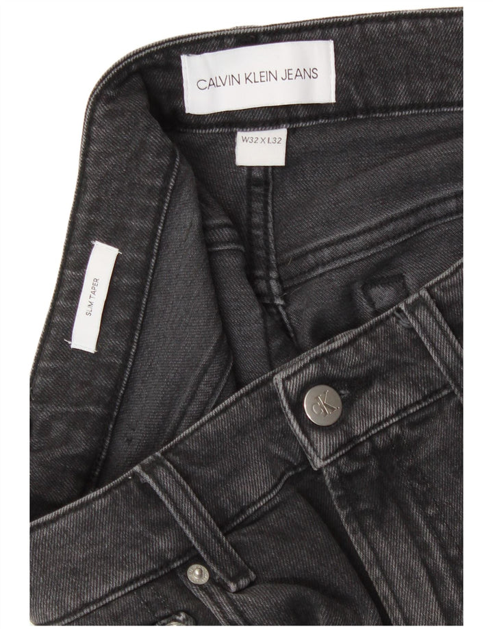 Calvin Klein Herre Slim Tapered Jeans W32 L32 Grå Bomuld