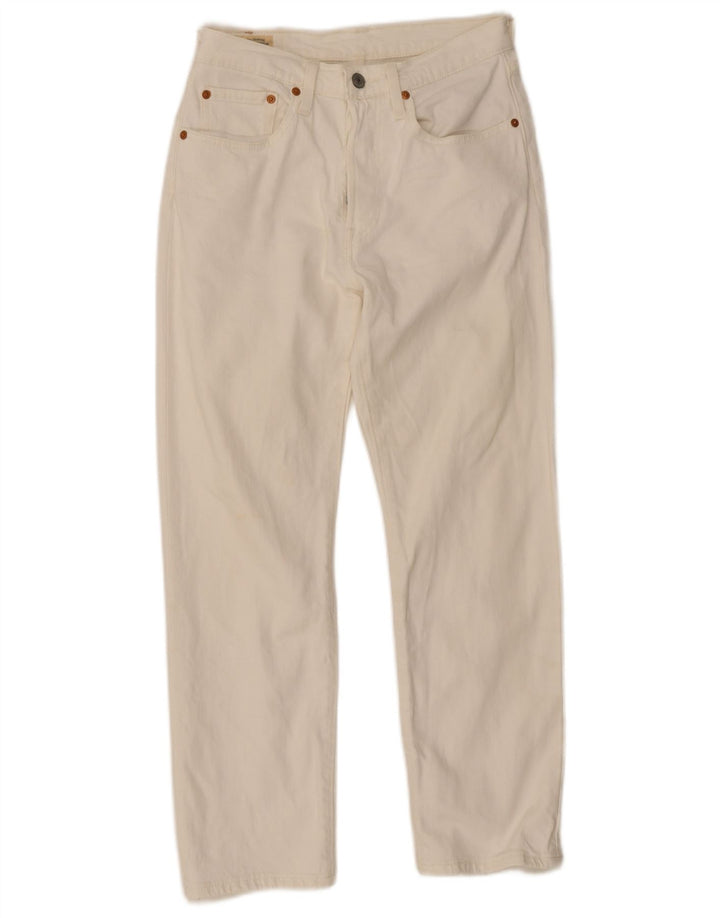 Levi's Dame 501 Straight Jeans W26 L26 Hvid Bomuld