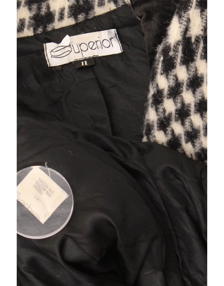Superior overfrakke til kvinder UK 18 XL Black Houndstooth Acetate