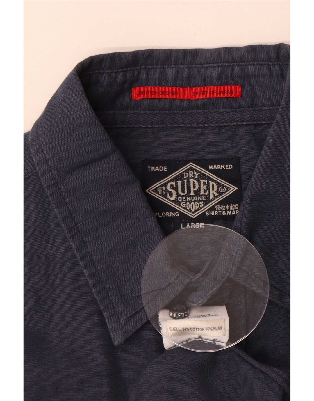 Superdry herreskjorte stor marineblå bomuld