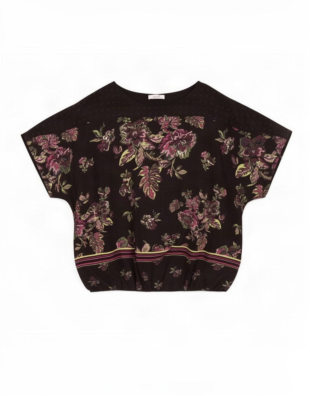 Marks & Spencer Damebluse Top UK 22 3XL Sort Floral Polyester