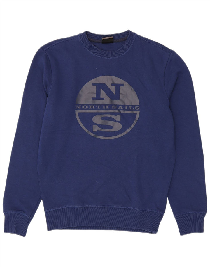 North Sails Herre Grafisk Sweatshirt Jumper Medium Blå Bomuld