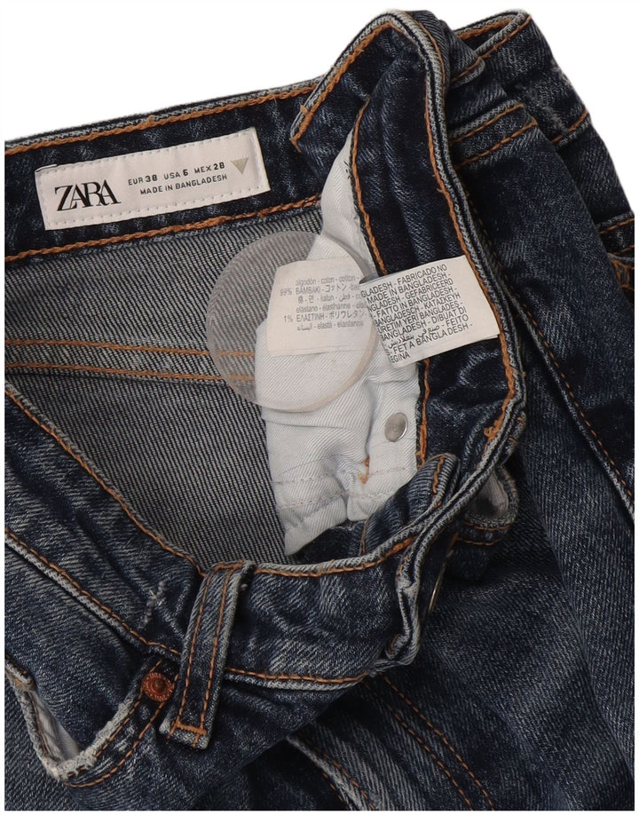 Zara Dame Straight Jeans EU 38 Small W28 L26 Blå Bomuld