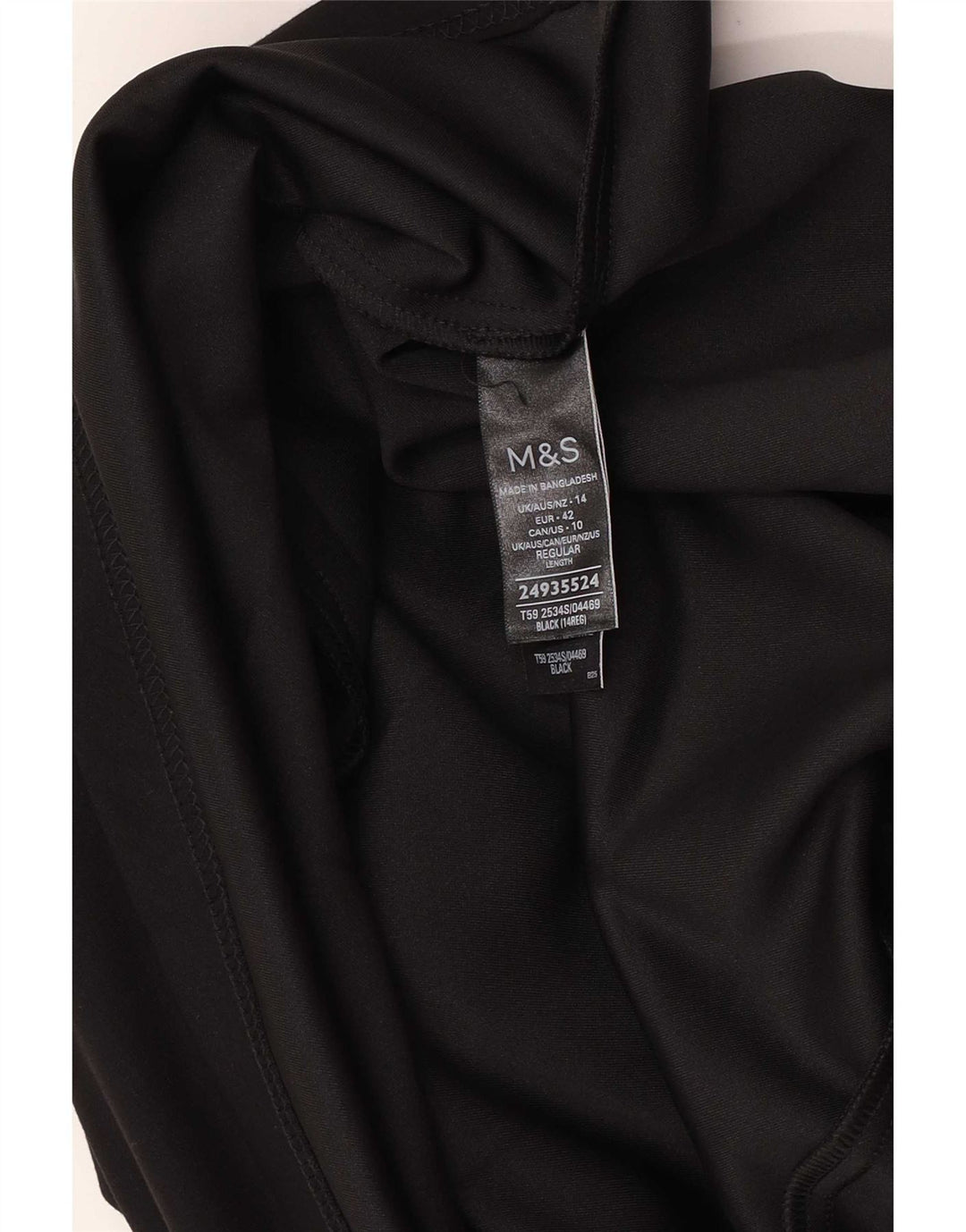 Marks & Spencer A-line nederdel til kvinder UK 14 Large W34 Black Polyester