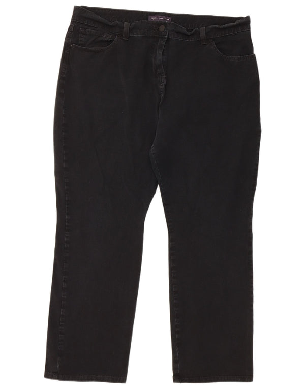 Marks & Spencer Lige fritidsbukser til kvinder UK 18 XL W38 L26 Sort