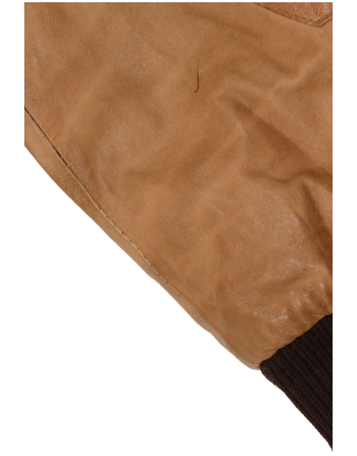 Bata Herre Hætte Læderjakke IT 50 Stort Beige Læder