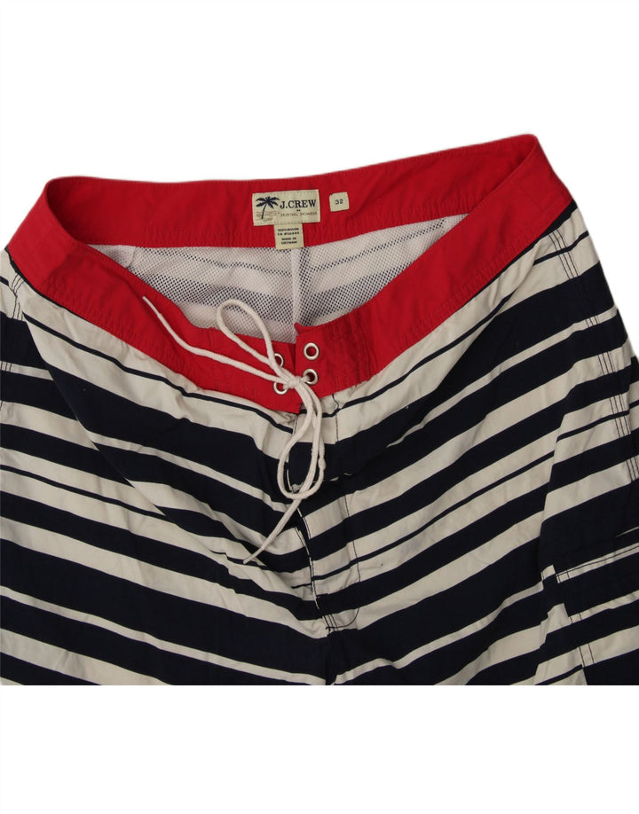 J. CREW Mens Swimming Shorts Medium  Navy Blue Striped Nylon Vintage J. Crew and Second-Hand J. Crew from Messina Hembry 