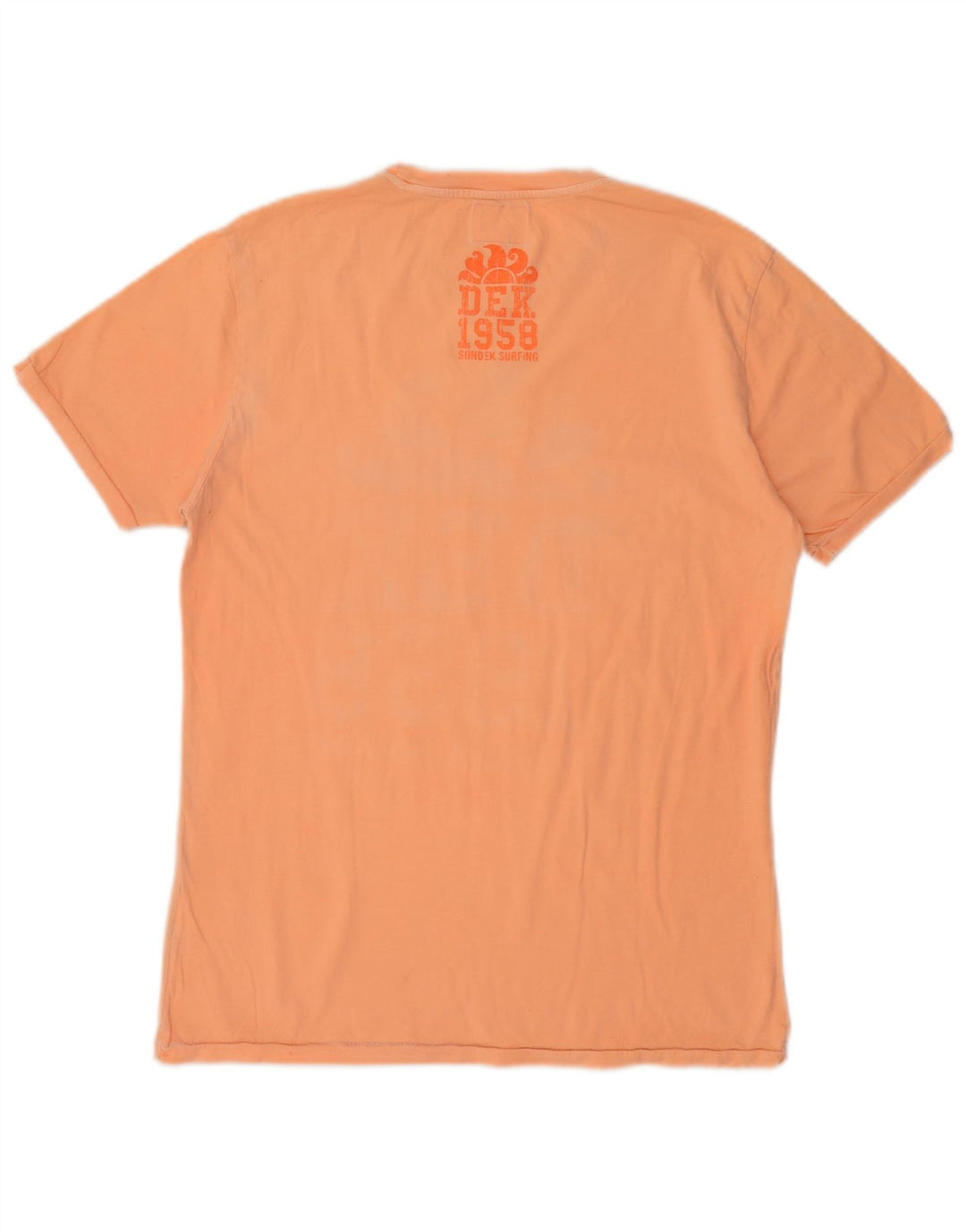 Sundek Herre Grafisk T-Shirt Top Stor Orange Bomuld