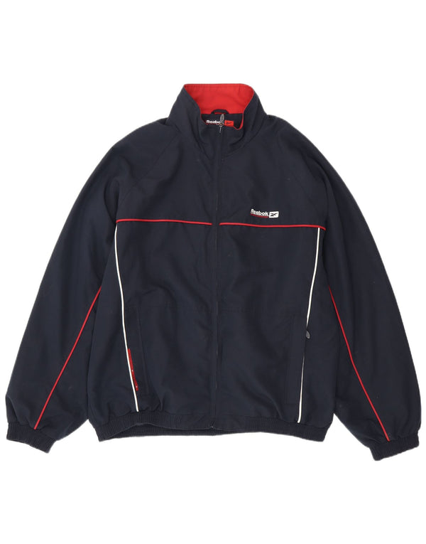 Reebok Træningsdragt til mænd, topjakke XL marineblå polyester