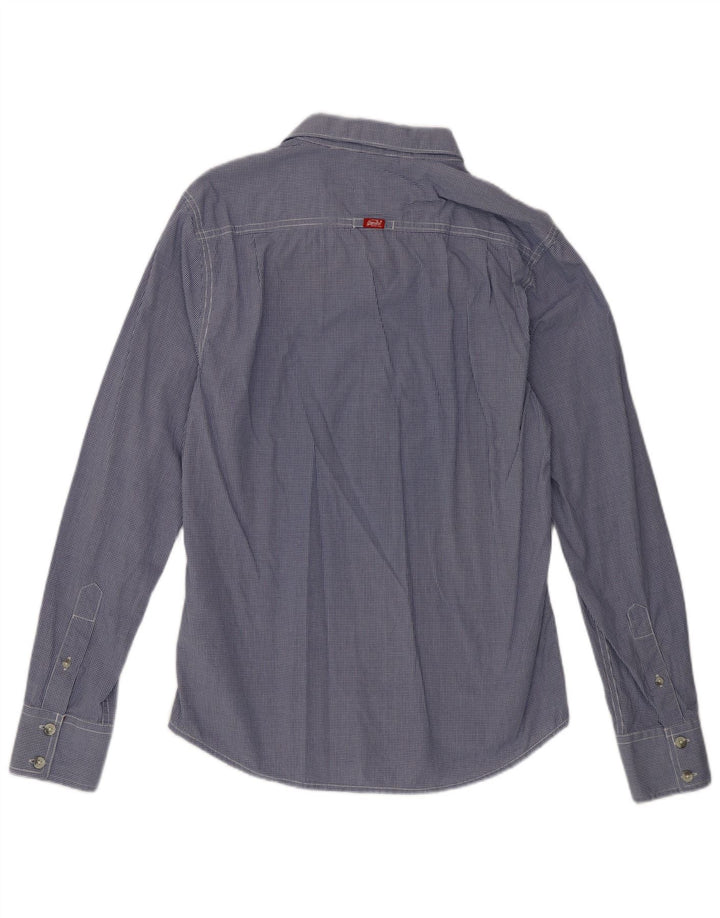 Superdry herreskjorte stor blå Gingham bomuld