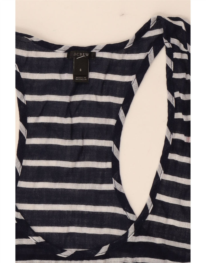 J. CREW Womens Vest Top UK 10 Small Navy Blue Striped Cotton Vintage J. Crew and Second-Hand J. Crew from Messina Hembry 