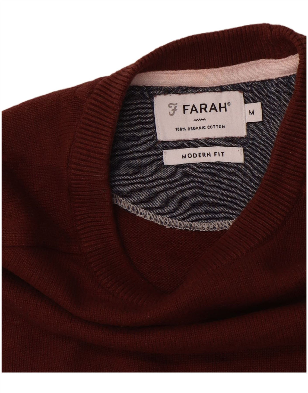 FARAH Herre Modern Fit Jumper Sweater med rund hals Medium rødbrun bomuld
