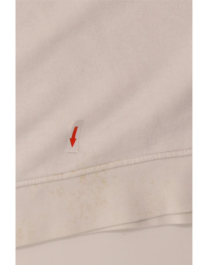 Lacoste Herre grafisk sweatshirt trøje størrelse 3 Lille hvid bomuld