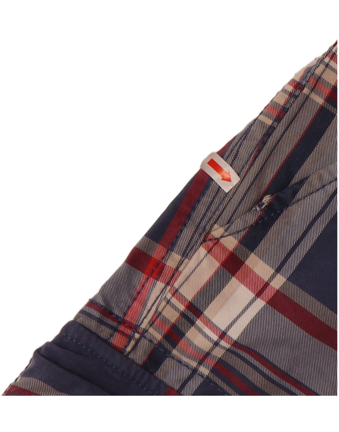 TOMMY HILFIGER Herre Cargo Shorts W32 Mellem marineblå ternet bomuld