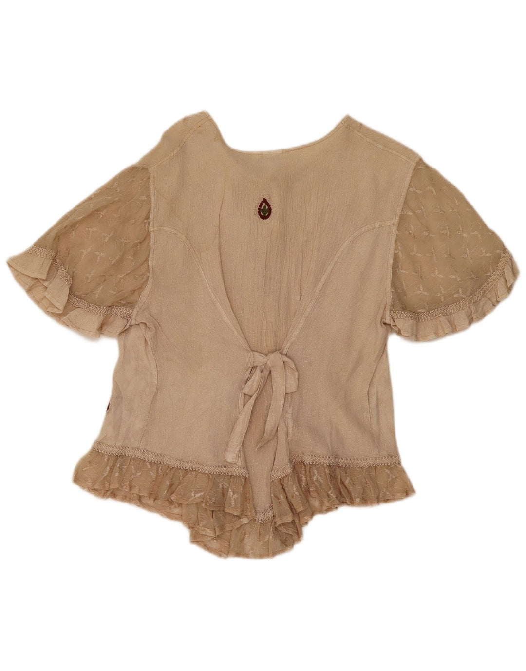 O.P.C Damebluse Top UK 14 Medium Beige Floral Viscose