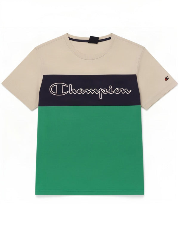 Champion Herre grafisk T-shirt Top Small Off White Colourblock