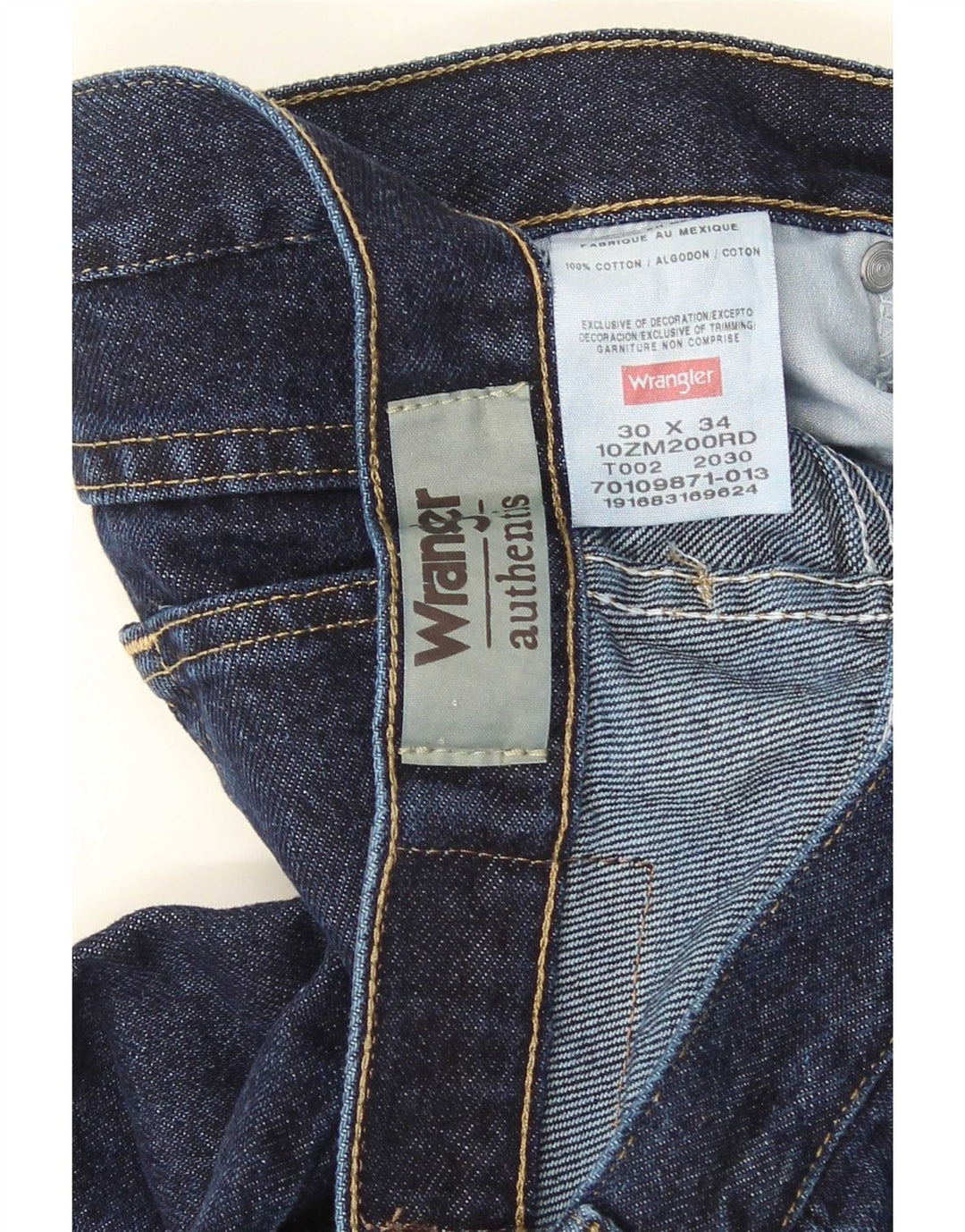 Wrangler Herre Autentiske Straight Jeans W30 L34 Marineblå Bomuld