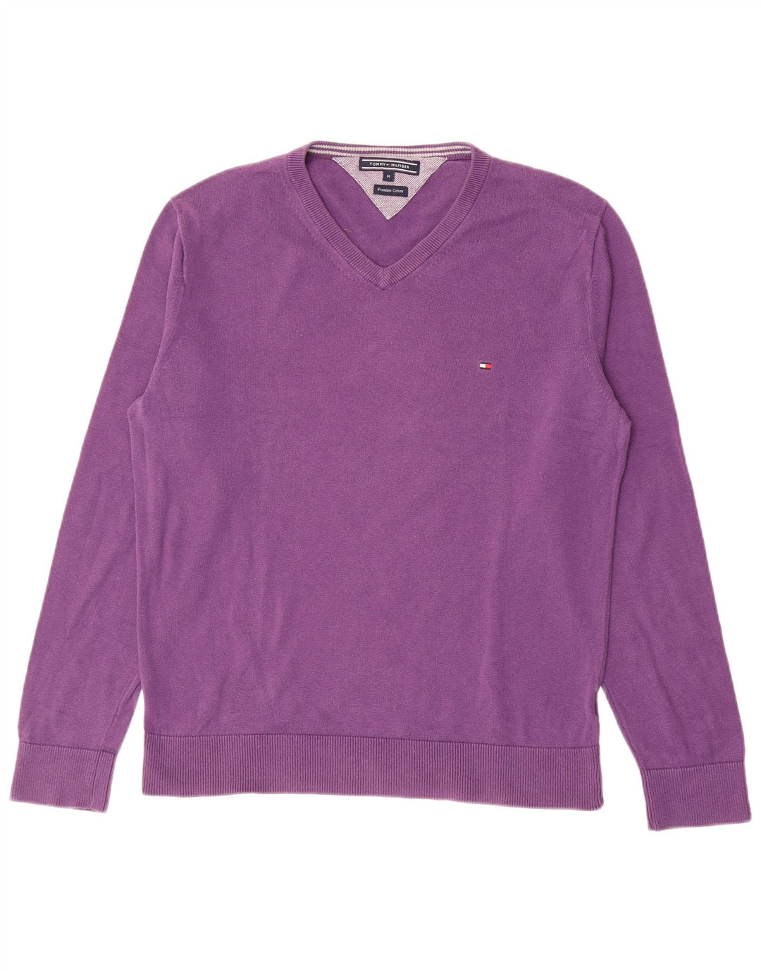 Tommy Hilfiger Herre V-hals sweater Medium Lilla Bomuld