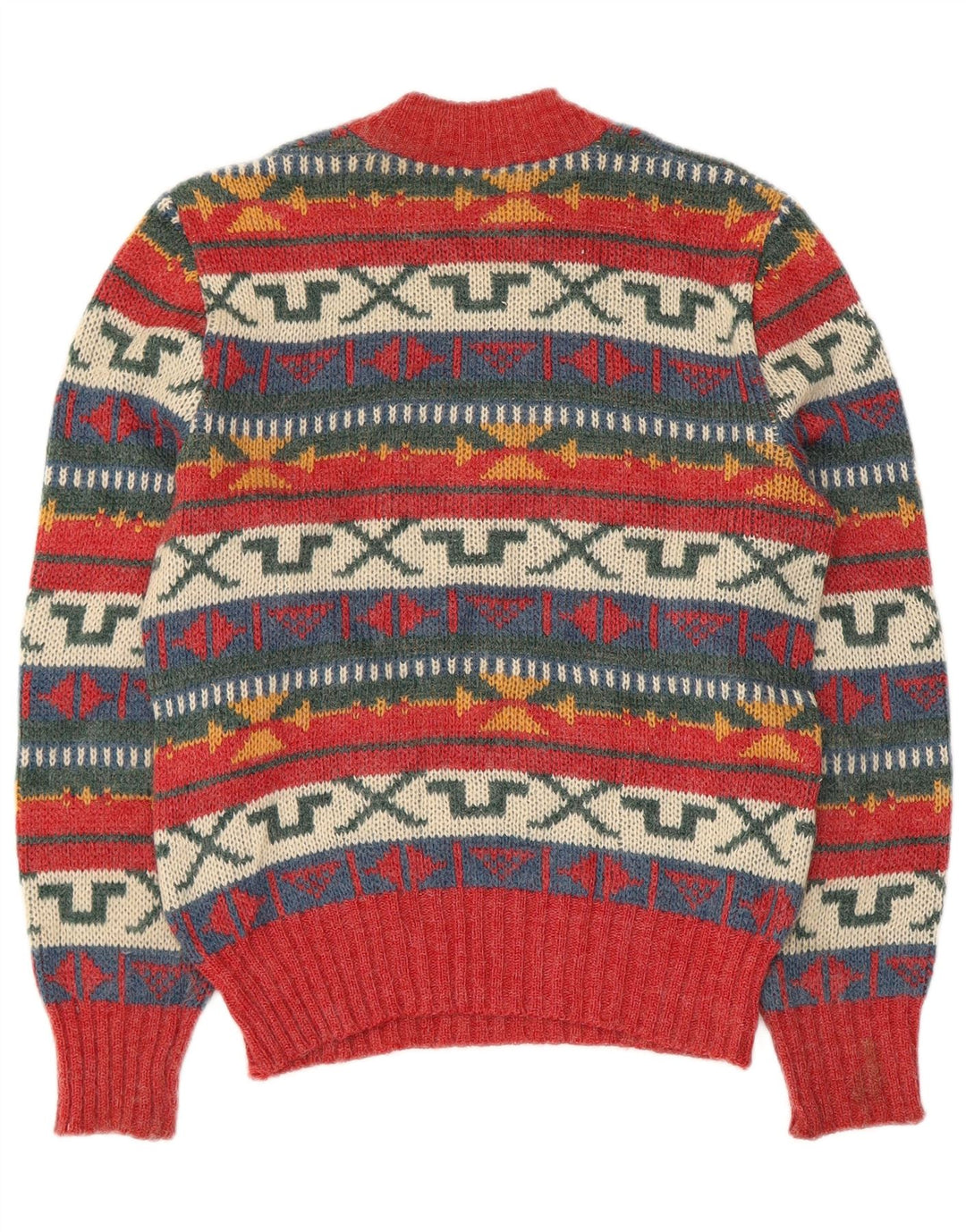 Geyer Dame Crew Neck Jumper Sweater IT 46 Stor Rød Geometrisk