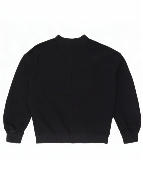 Cos Dame Oversized Sweatshirt Jumper UK 10 Small Black Bomuld