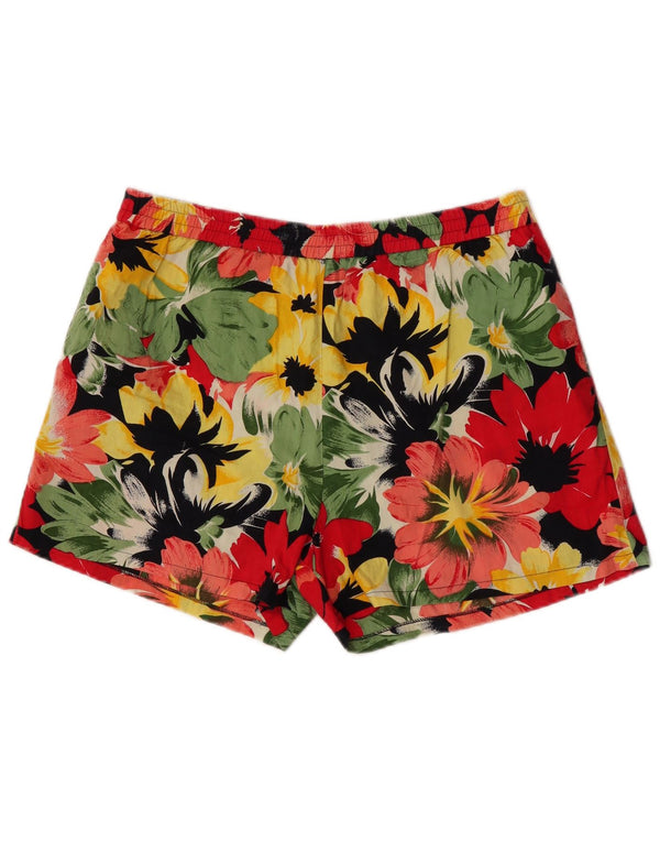 Vintage sportsshorts til kvinder EU 40 Medium flerfarvet blomstret bomuld