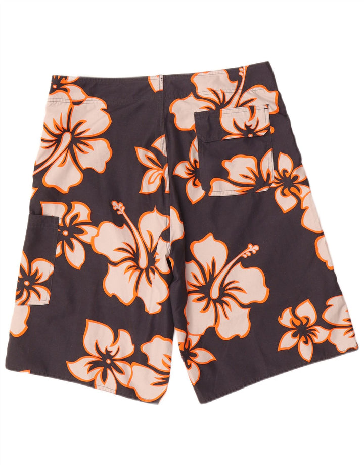 Sapore Di Mare Badeshorts til mænd, store sorte blomsterpolyester