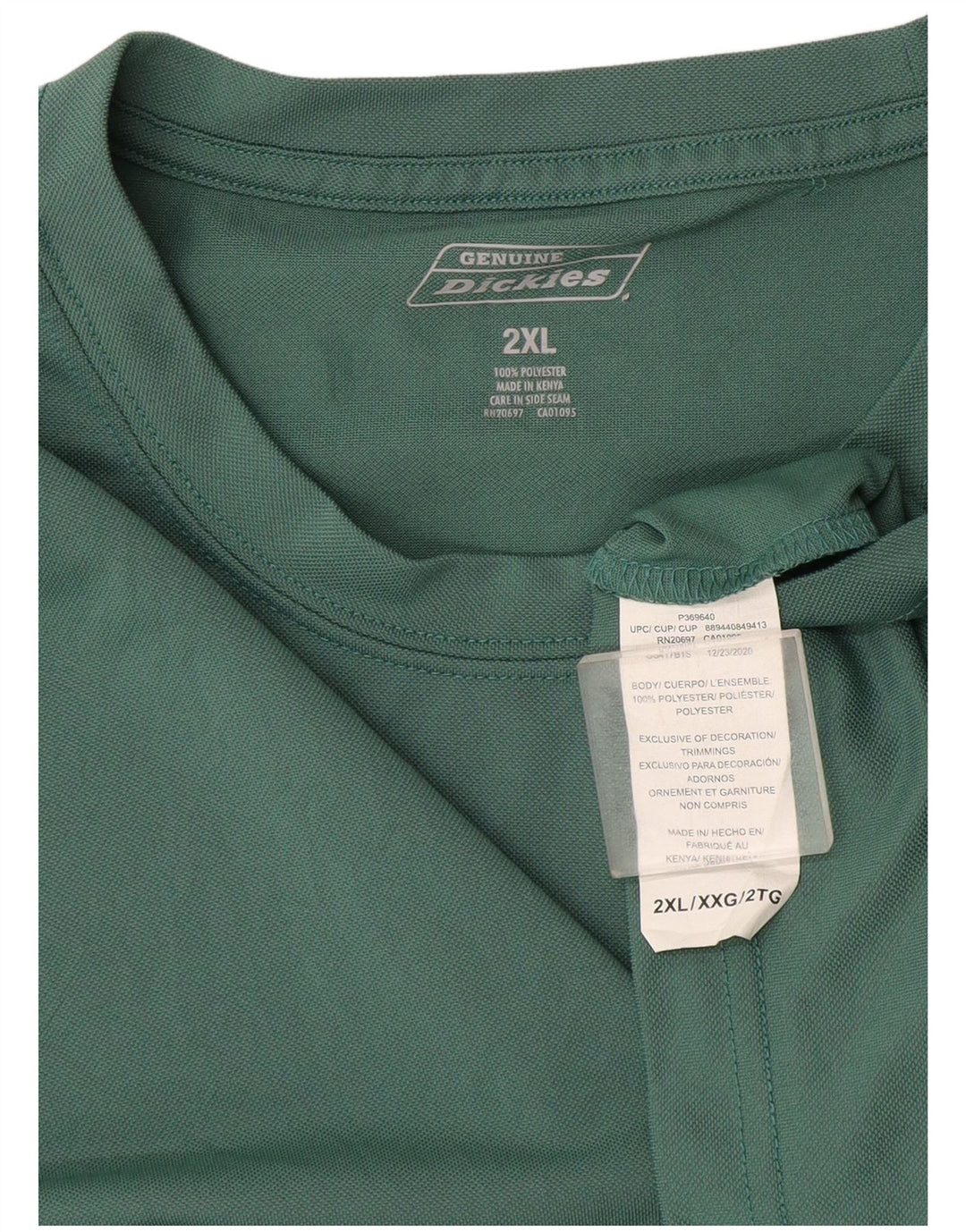 Dickies Herre T-Shirt Top 2XL Grøn Polyester