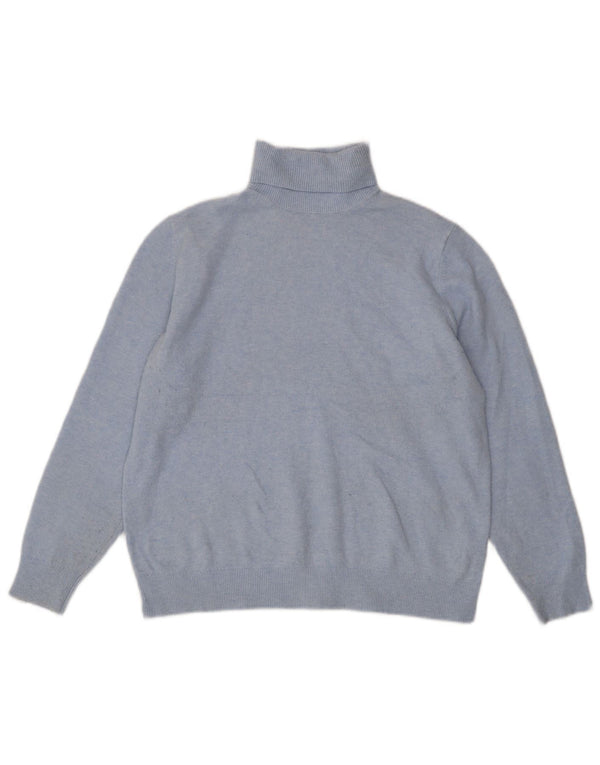 Marks & Spencer Dame Rullehals Sweater UK 14 Medium Blue Polyester