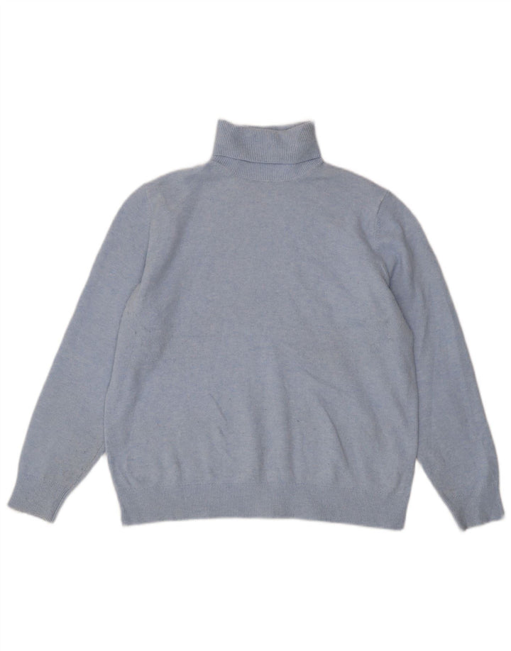 Marks & Spencer Dame Rullehals Sweater UK 14 Medium Blue Polyester