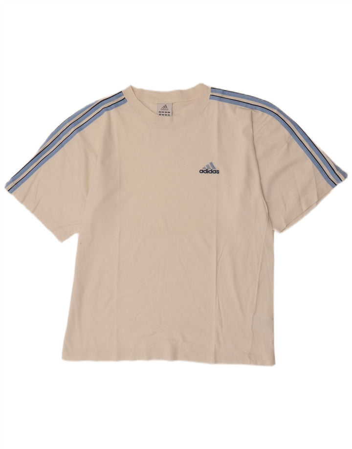 Adidas Herre T-Shirt Top UK 38/40 Medium Hvid Bomuld